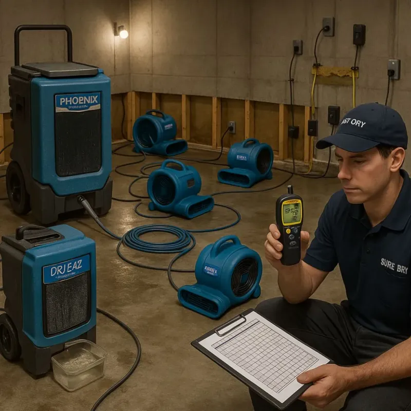 Structural Drying and Dehumidification process in Forsyth, MO